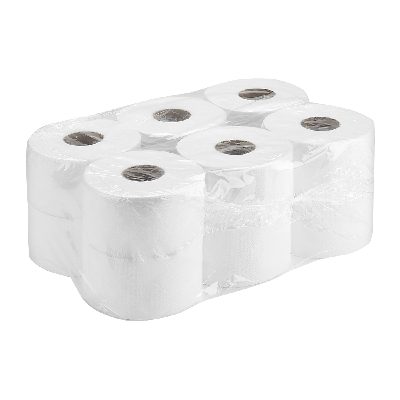 Jumbo-Toilettenpapier, 2-lagig, 100% Zellstoff, hochweiß, geprägt, perforiert, 12 Rollen à 100 Meter